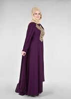 Vêtements hijab POURPRE T 96525 Fy Collection-Pelerinli Abiye Elbise