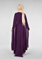Hijab clothing PURPLE T 96525 Fy Collection-Pelerinli Abiye Elbise