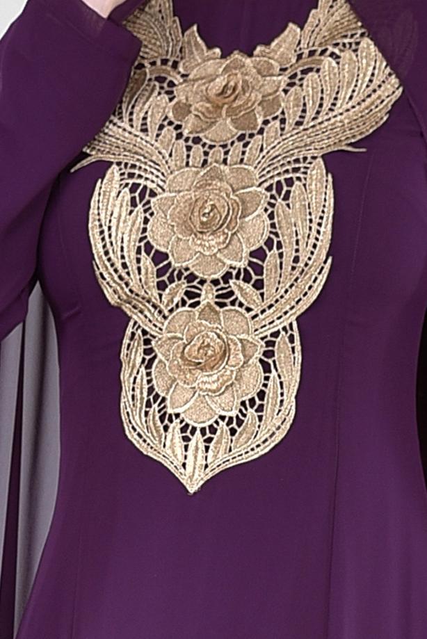 Vêtements hijab  T 96525 Fy Collection-Pelerinli Abiye Elbise - TRENDTESETTÜR