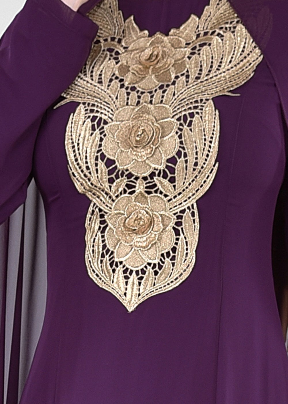 Vêtements hijab POURPRE T 96525 Fy Collection-Pelerinli Abiye Elbise