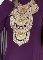 Hijab clothing PURPLE T 96525 Fy Collection-Pelerinli Abiye Elbise