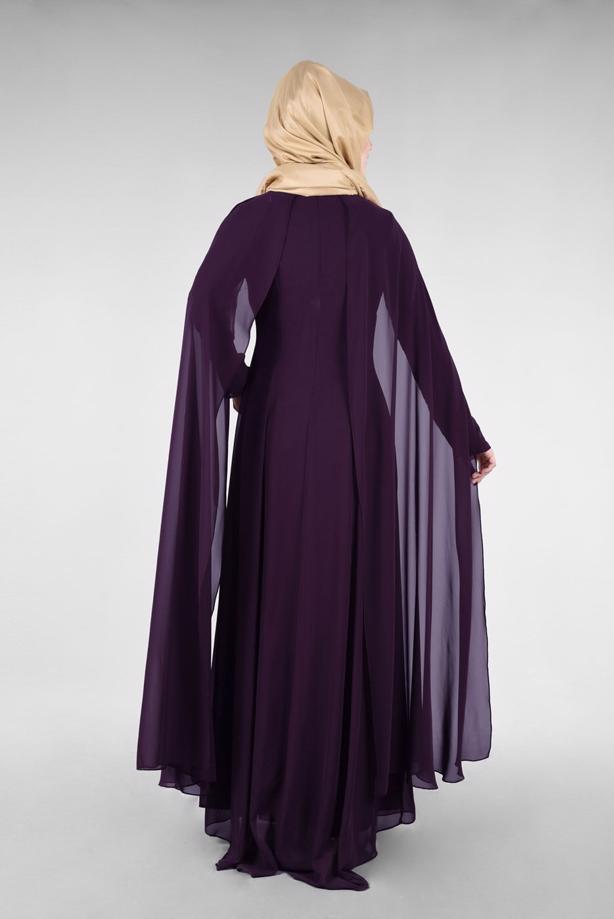 Vêtements hijab  T 96525 Fy Collection-Pelerinli Abiye Elbise - TRENDTESETTÜR