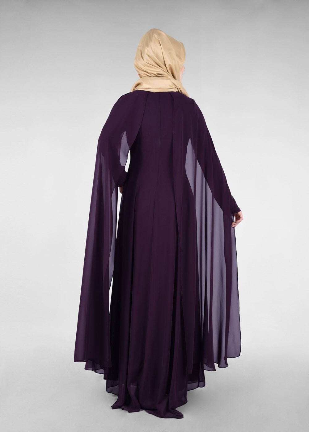 Vêtements hijab PRUNE T 96525 Fy Collection-Pelerinli Abiye Elbise