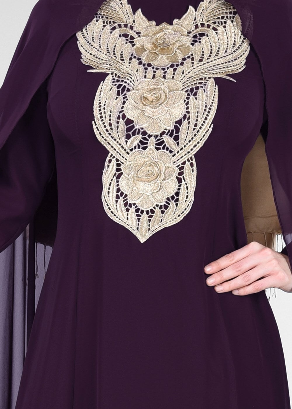 Vêtements hijab PRUNE T 96525 Fy Collection-Pelerinli Abiye Elbise