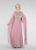 Tesettür giyim PUDRA T 96525 Fy Collection-Pelerinli Abiye Elbise