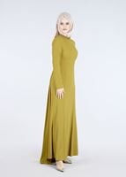 Tesettür giyim YEŞİL TAŞ VE SİM DETAYLI ABİYE ELBİSE 5182 