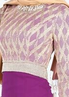 Tesettür giyim FUŞYA YAKASI AKSESUARLI ABİYE ELBİSE 5211