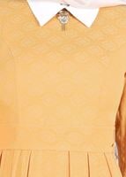 Tesettür giyim TURUNCU JAKAR KUMAŞ ABİYE ELBİSE 5237