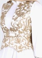 Tesettür giyim KREM ALVİNA ŞİFON ABİYE ELBİSE T 5277