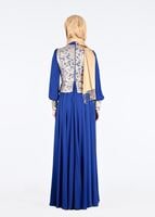 Tesettür giyim LACİVERT ALVİNA ŞİFON ABİYE ELBİSE T 5277