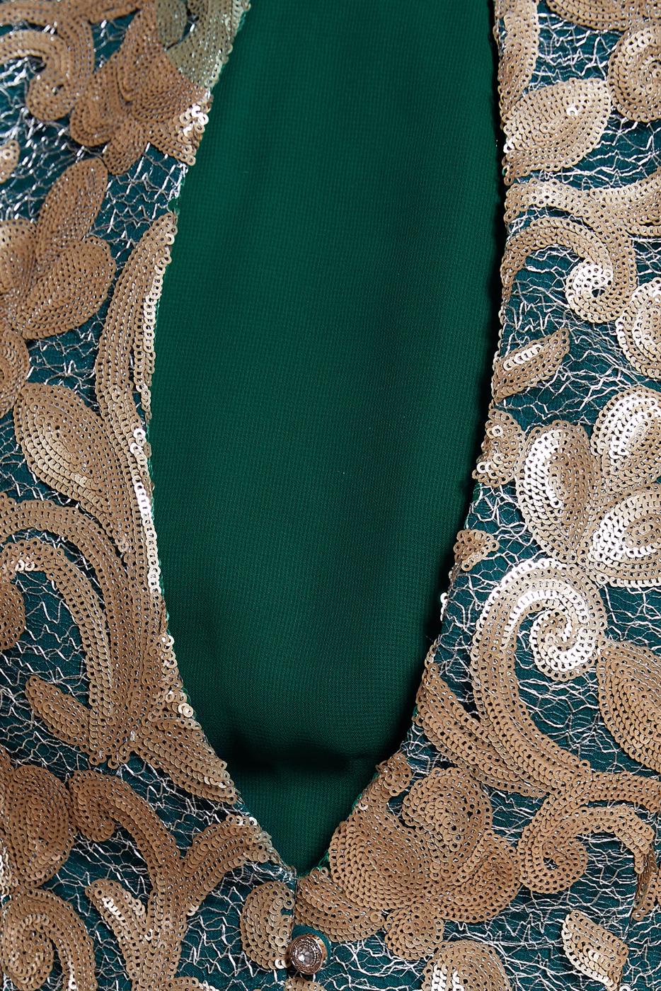 Tesettür giyim YEŞİL ALVİNA ŞİFON ABİYE ELBİSE T 5277