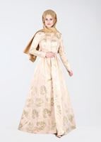 Tesettür giyim PUDRA KEMERLİ ÖNÜ DÜĞMELİ ABİYE ELBİSE 5284