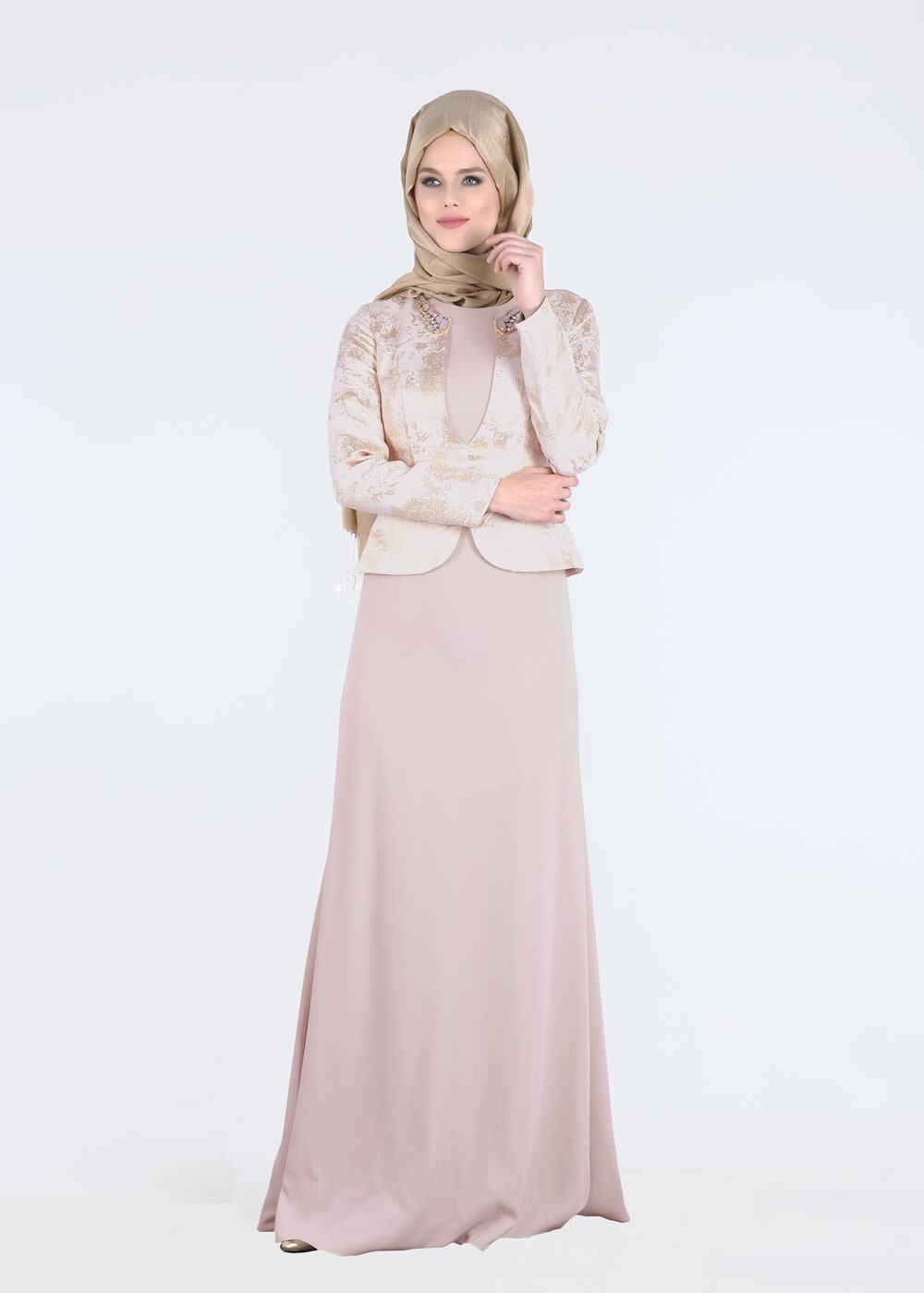 Hijab clothing POWDER T 5292 Jakar 694 Tesettür Abiye-Alv Fashion