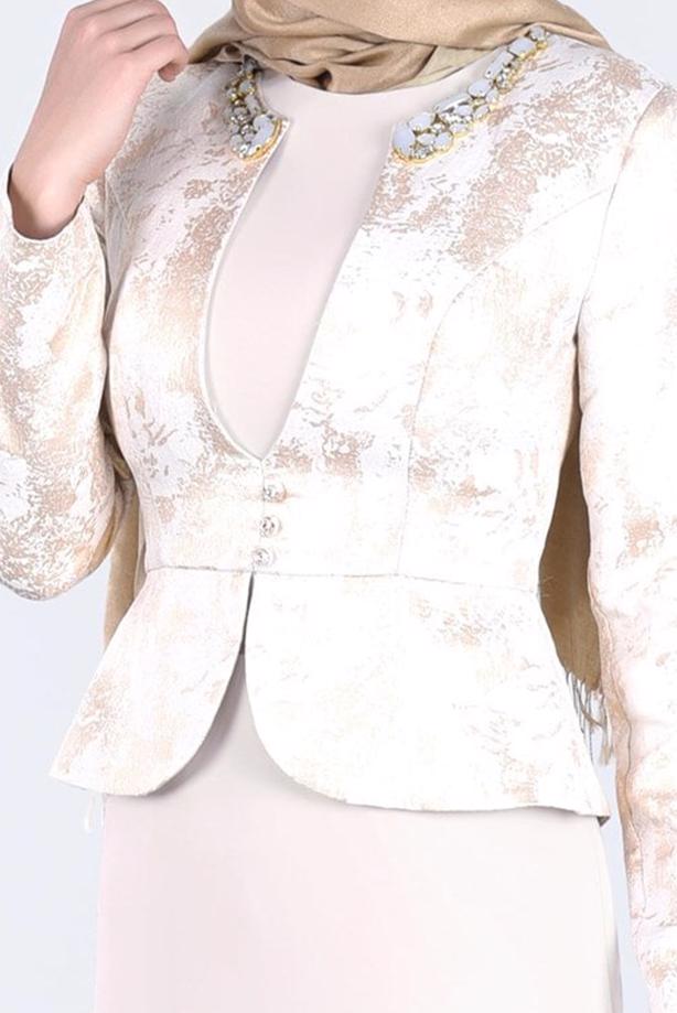 Hijab-Kleidung  JACQUARD ABENDKLEID T 5292 - TRENDTESETTÜR