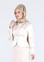 Hijab clothing BEIGE T 5292 Jakar 694 Tesettür Abiye-Alv Fashion