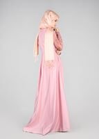 Hijab clothing POWDER T 98525 Fy Collection-İşleme Detaylı Abiye Elbise