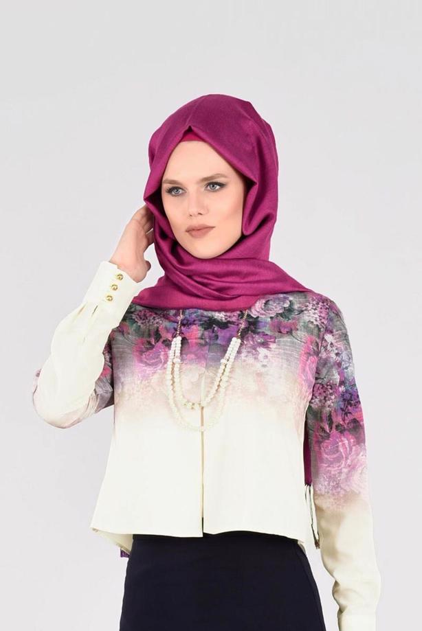 Vêtements hijab  DIGITAL PATTERN BLOUSE 761-1  - TRENDTESETTÜR