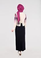 Vêtements hijab CRÈME BLOUSE IMPRIMÉ NUMÉRIQUE 761-1
