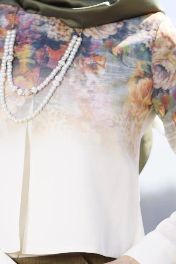 Vêtements hijab  DIGITAL PATTERN BLOUSE 761-1  - TRENDTESETTÜR