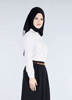 Vêtements hijab CRÈME BLOUSE BRODEE PERLES 5875-1