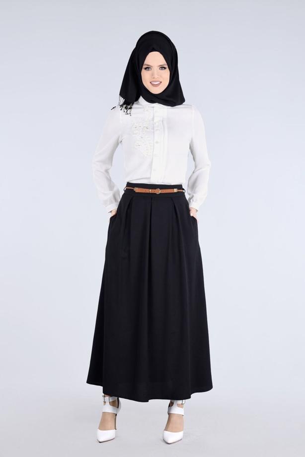 Vêtements hijab  BEAD EMBROIDERED BLOUSE 5875-1 - TRENDTESETTÜR