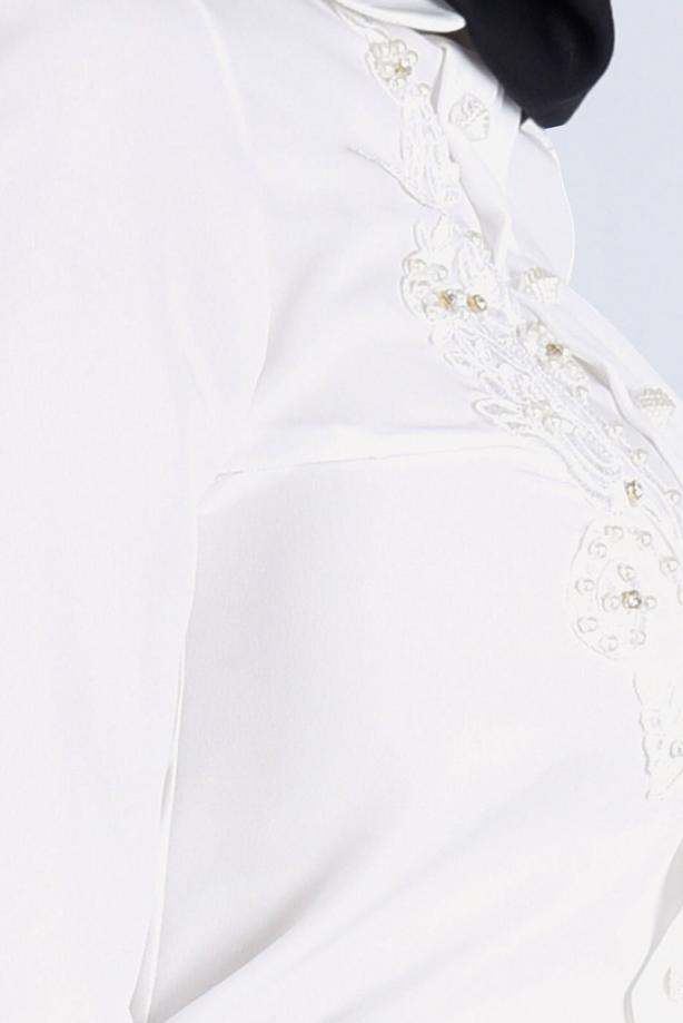 Vêtements hijab  BEAD EMBROIDERED BLOUSE 5875-1 - TRENDTESETTÜR