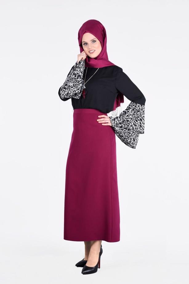 Vêtements hijab  PATTERNED HANGING SLEEVE BLOUSE 6648-2  - TRENDTESETTÜR