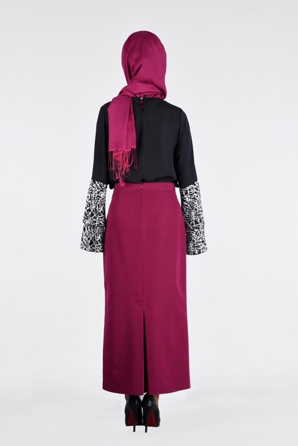 Vêtements hijab  PATTERNED HANGING SLEEVE BLOUSE 6648-2  - TRENDTESETTÜR