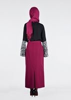 Vêtements hijab NOIR BLOUSE A MOTIF MANCHES SUSPENDUES 6648-2