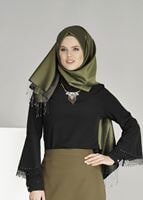 Tesettür giyim SİYAH İSPANYOL KOL BLUZ  7381-1 