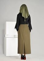 Tesettür giyim SİYAH İSPANYOL KOL BLUZ  7381-1 