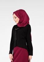 Vêtements hijab NOIR BLOUSE À BOUTONS 117