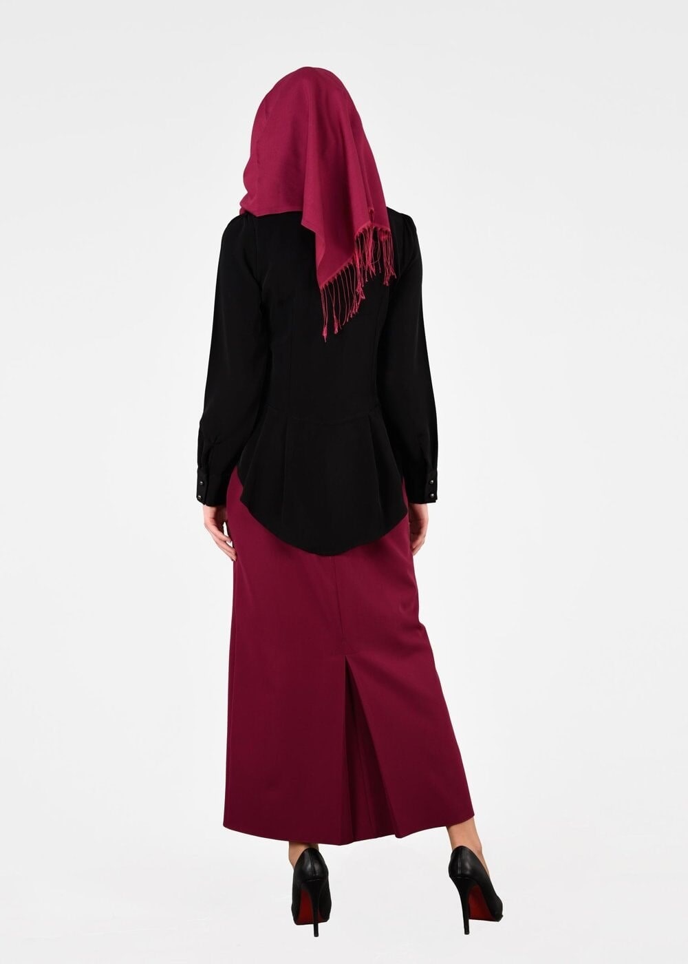 Vêtements hijab NOIR BLOUSE À BOUTONS 117