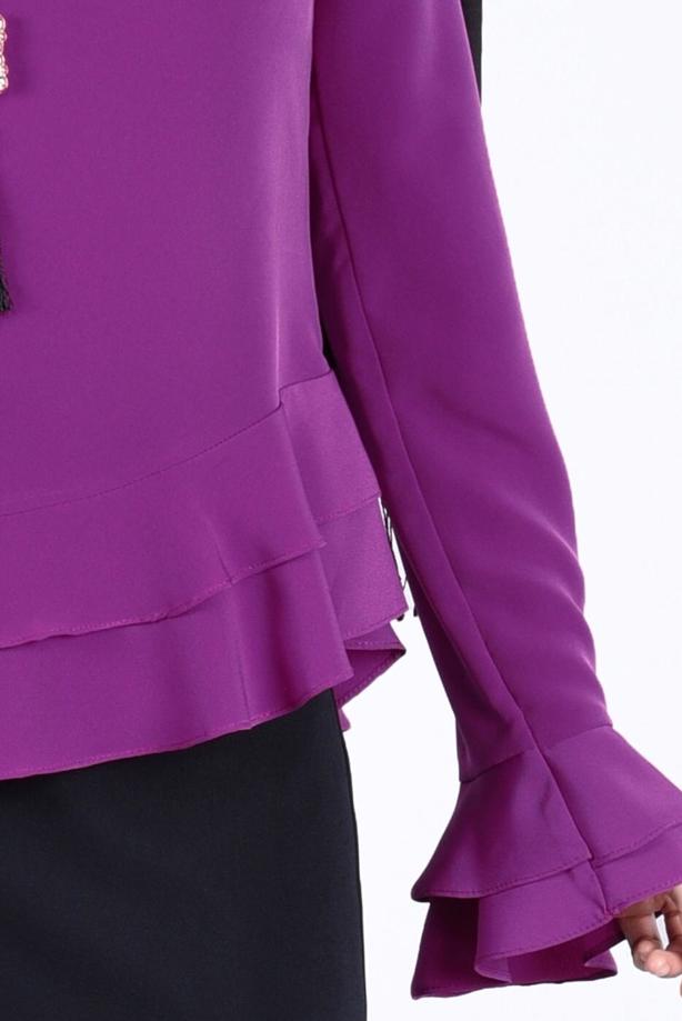 Vêtements hijab  RUFFLE DETAIL BLOUSE 127  - TRENDTESETTÜR