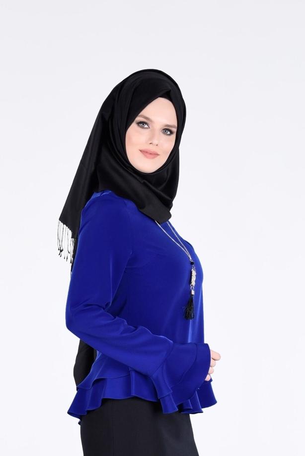 Vêtements hijab  RUFFLE DETAIL BLOUSE 127  - TRENDTESETTÜR
