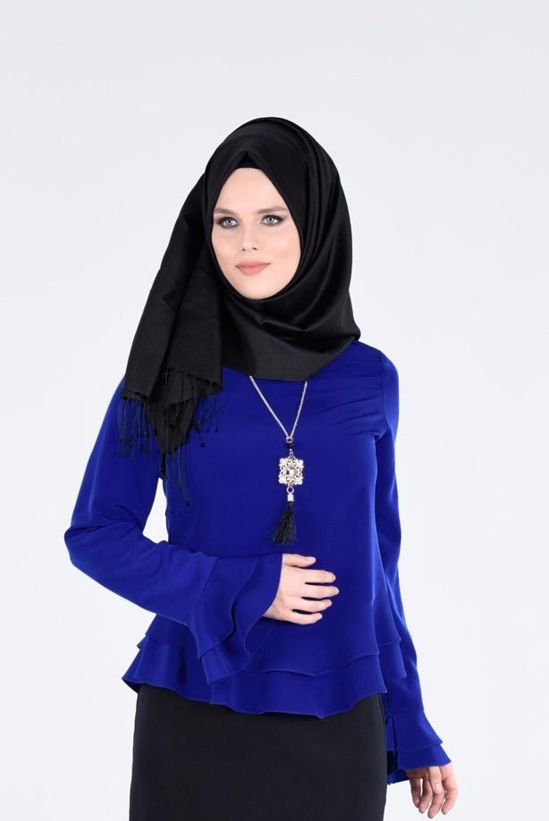 Vêtements hijab  RUFFLE DETAIL BLOUSE 127  - TRENDTESETTÜR