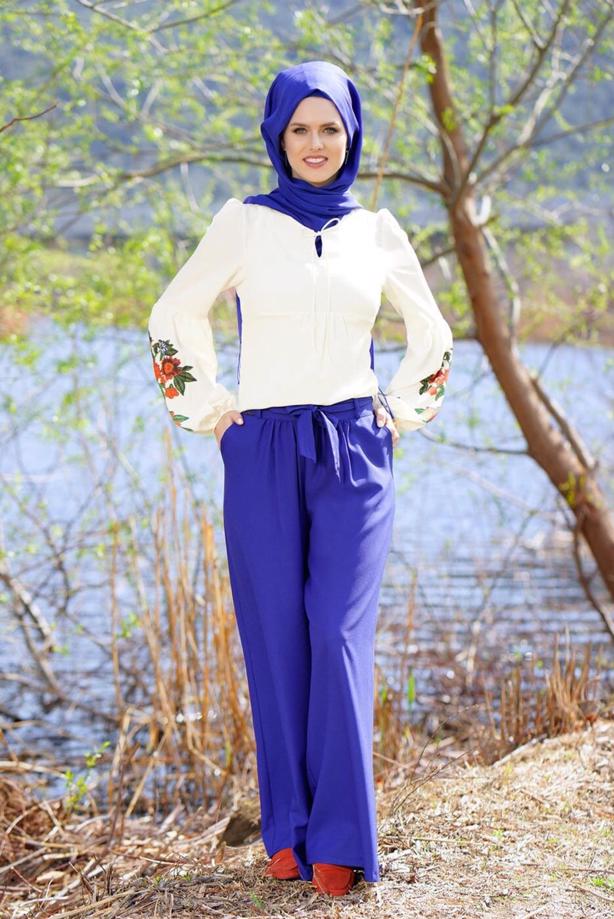 Vêtements hijab  EMBROIDERED BLOUSE 417  - TRENDTESETTÜR