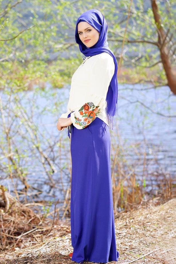 Vêtements hijab  EMBROIDERED BLOUSE 417  - TRENDTESETTÜR