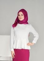 Vêtements hijab CRÈME T 1481 Çiçek Desenli Bluz-Ers Fashion