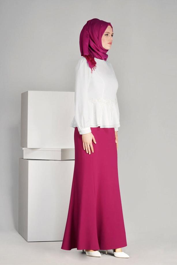 Vêtements hijab  T 1481 Çiçek Desenli Bluz-Ers Fashion - TRENDTESETTÜR