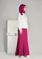Vêtements hijab CRÈME T 1481 Çiçek Desenli Bluz-Ers Fashion