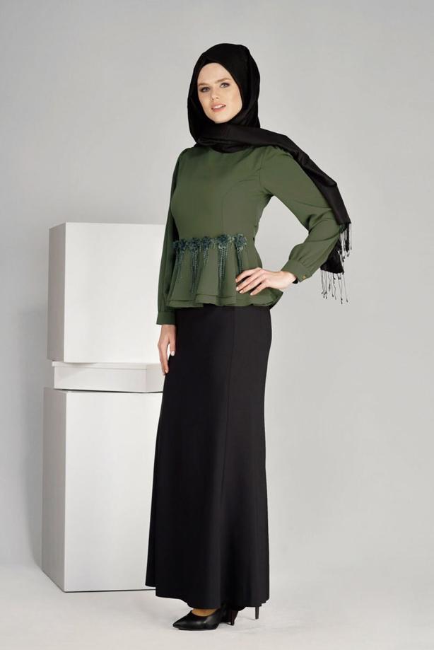 Vêtements hijab  T 1481 Çiçek Desenli Bluz-Ers Fashion - TRENDTESETTÜR