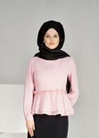 Hijab clothing POWDER T 1481 Çiçek Desenli Bluz-Ers Fashion