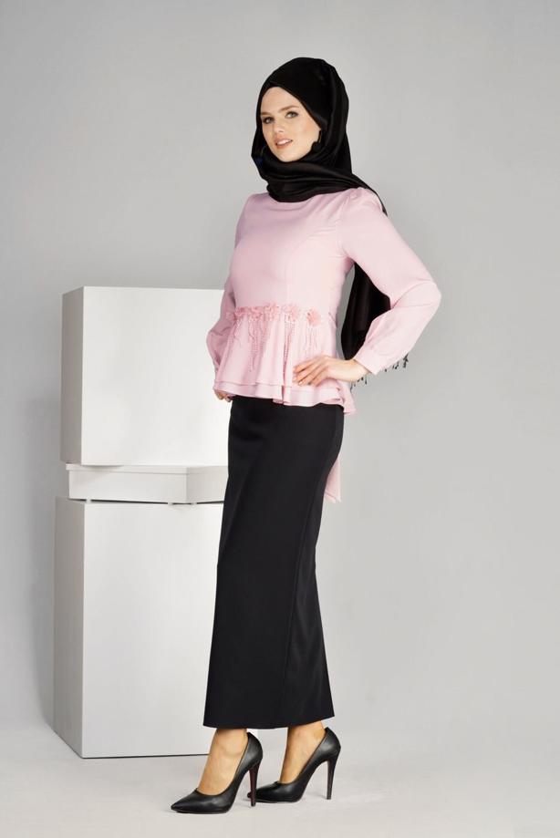 Vêtements hijab  T 1481 Çiçek Desenli Bluz-Ers Fashion - TRENDTESETTÜR