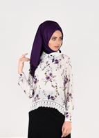 Hijab clothing ECRU FLORAL PATTERN ROUND COLLAR BLOUSE 2011