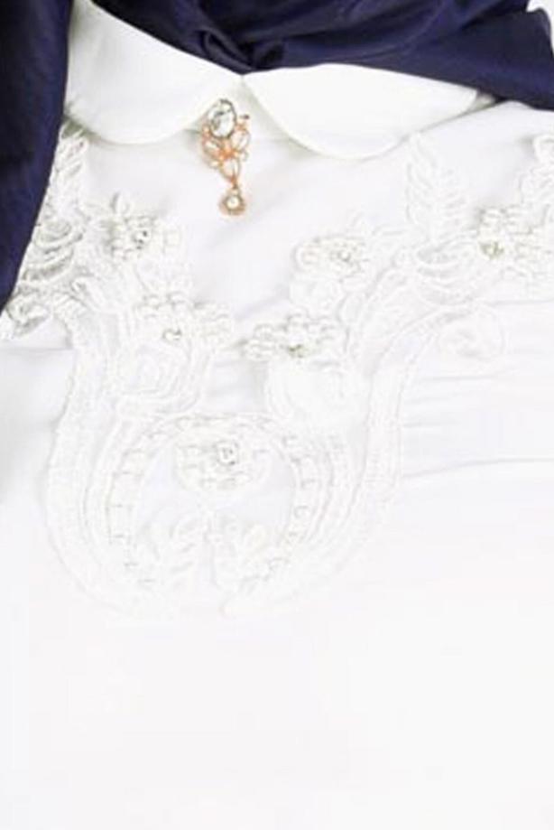 Vêtements hijab  LACE EMBROIDERED BLOUSE 2575  - TRENDTESETTÜR