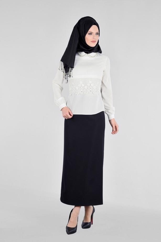 Vêtements hijab  T 2875 Kasırga-Bebe Yaka Bluz - TRENDTESETTÜR