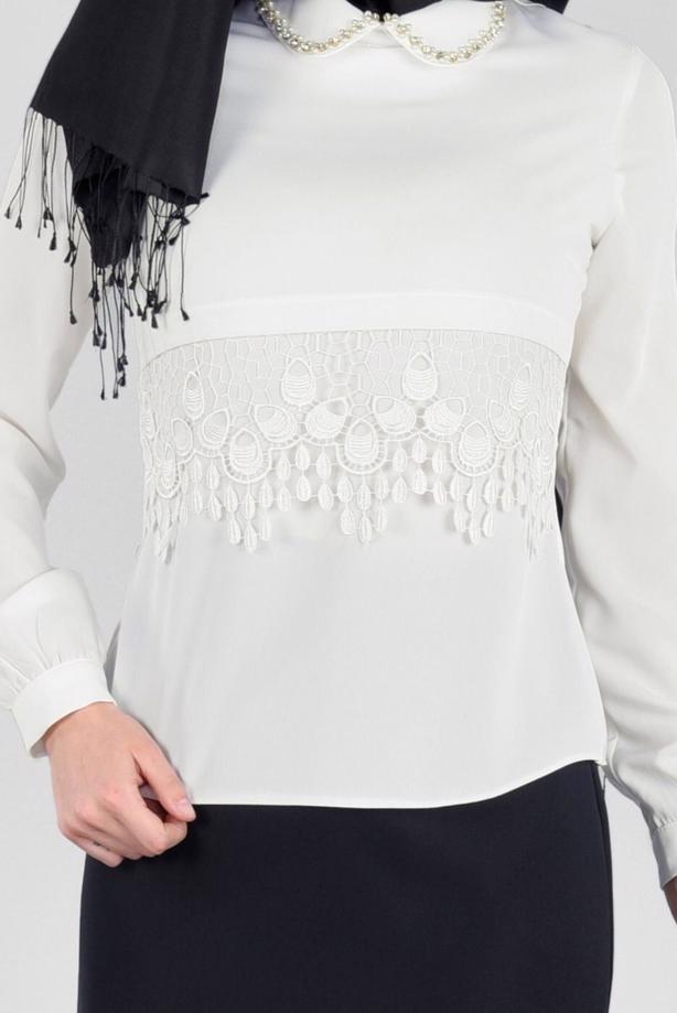 Vêtements hijab  T 2875 Kasırga-Bebe Yaka Bluz - TRENDTESETTÜR