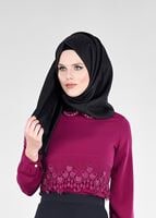 Vêtements hijab POURPRE T 2875 Kasırga-Bebe Yaka Bluz
