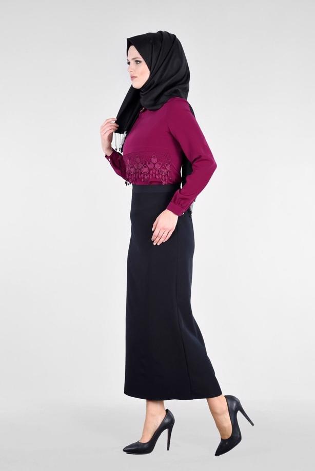 Vêtements hijab  T 2875 Kasırga-Bebe Yaka Bluz - TRENDTESETTÜR